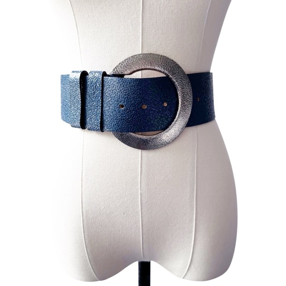 Christian Dior Vintage Blue Leather Belt | SMALL/MEDIUM